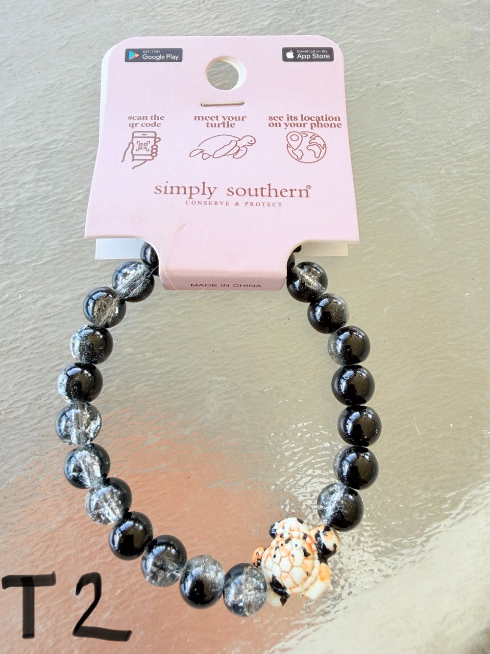 Simply Southern Trackable TURTLE Charm Beaded Bracelets - Picture 2 of 7